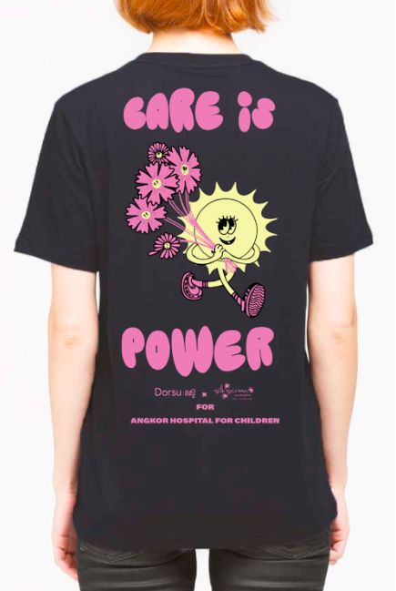 Black ART4HOPE Care is Power T-shirt back