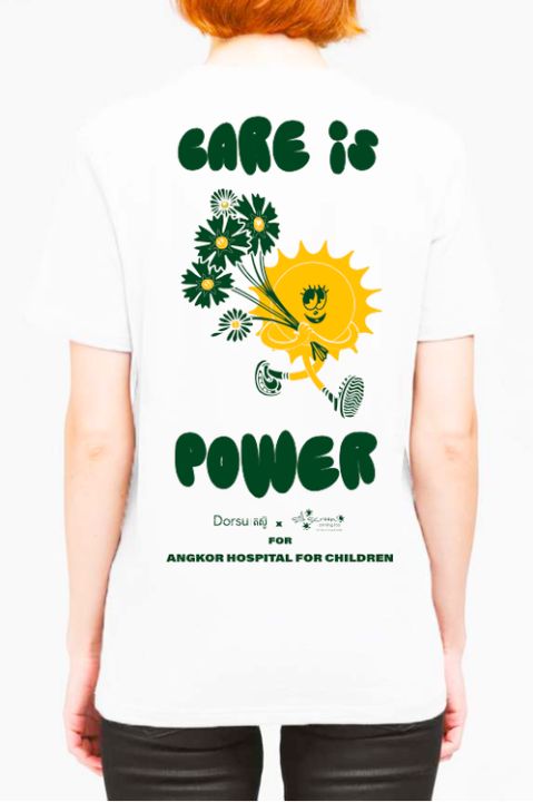 White ART4HOPE Care is Power T-shirt back