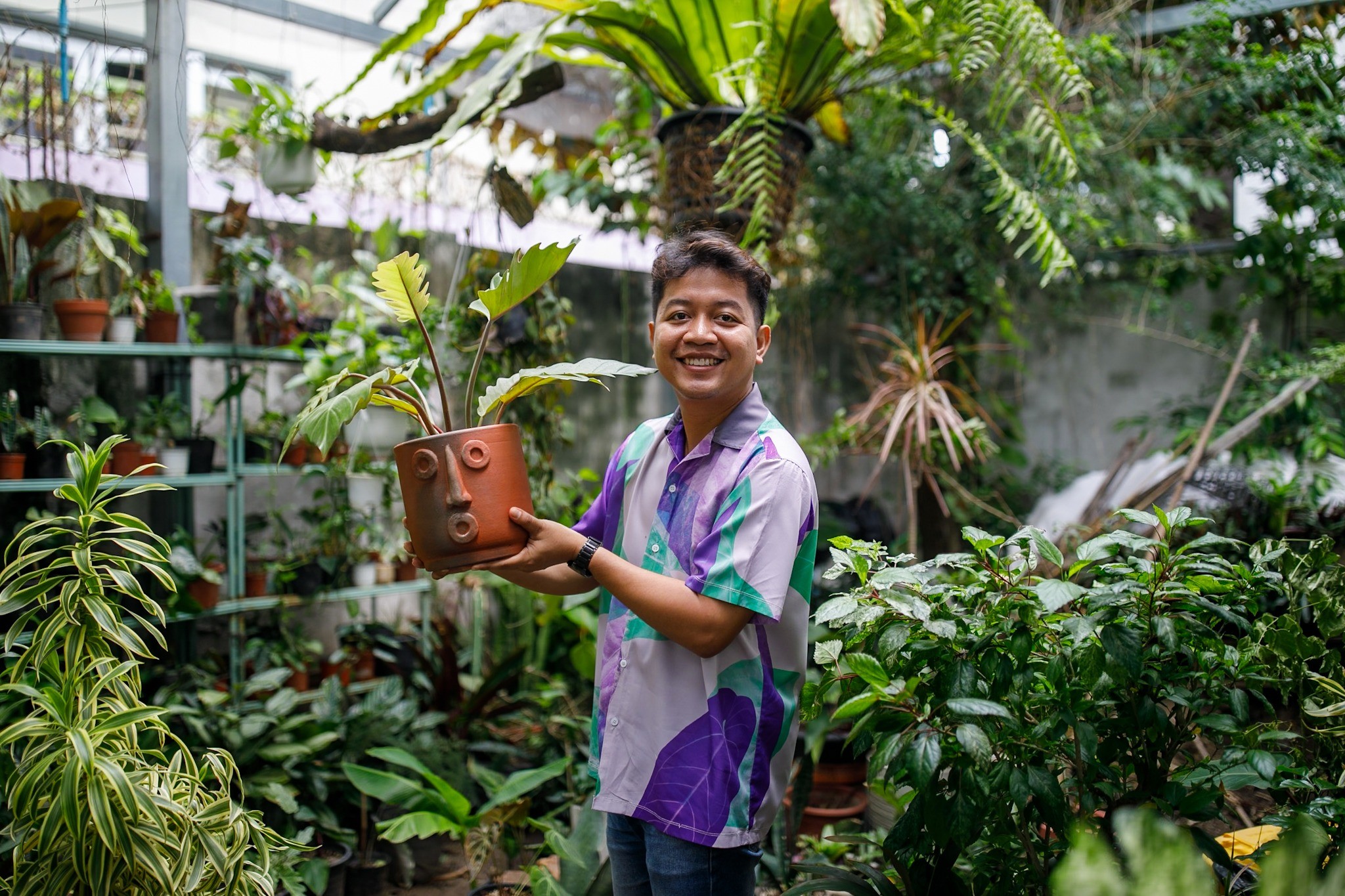Hem Chansopheak in his office garden